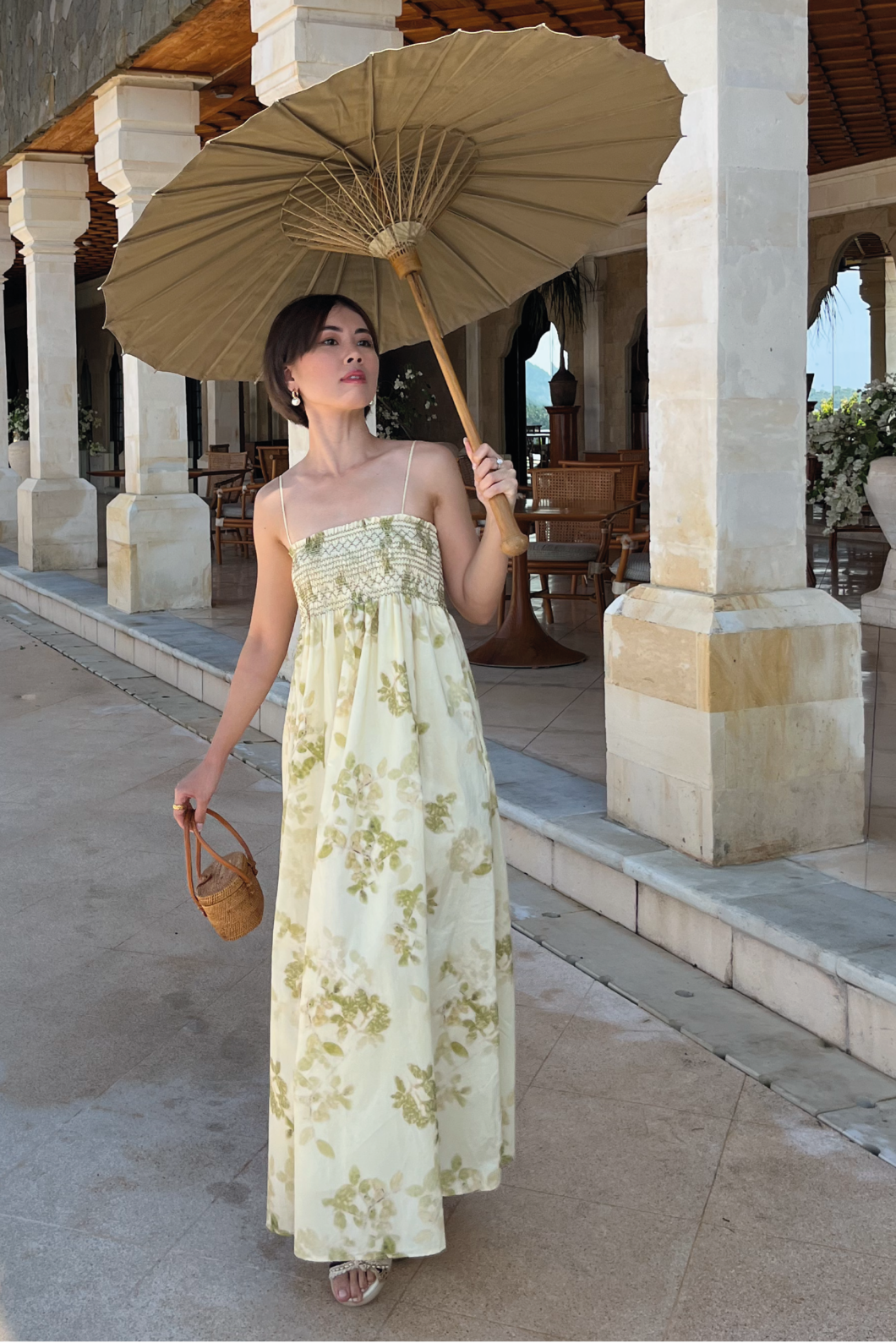 Voluminous Floral Maxi Dress