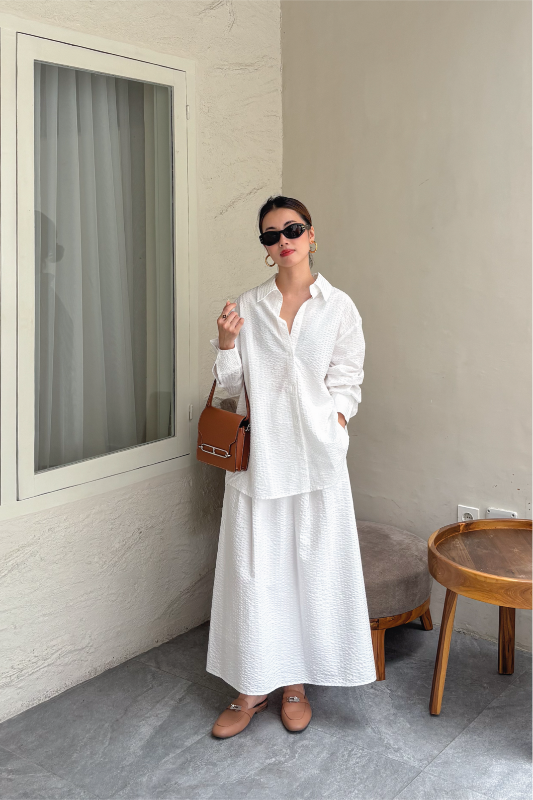 Textured Cotton Skirt